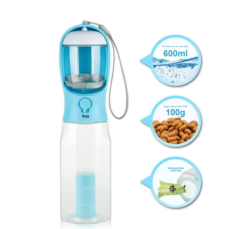 3 - IN -1 PORTABLE PET WATER AND FOOD BOTTLE